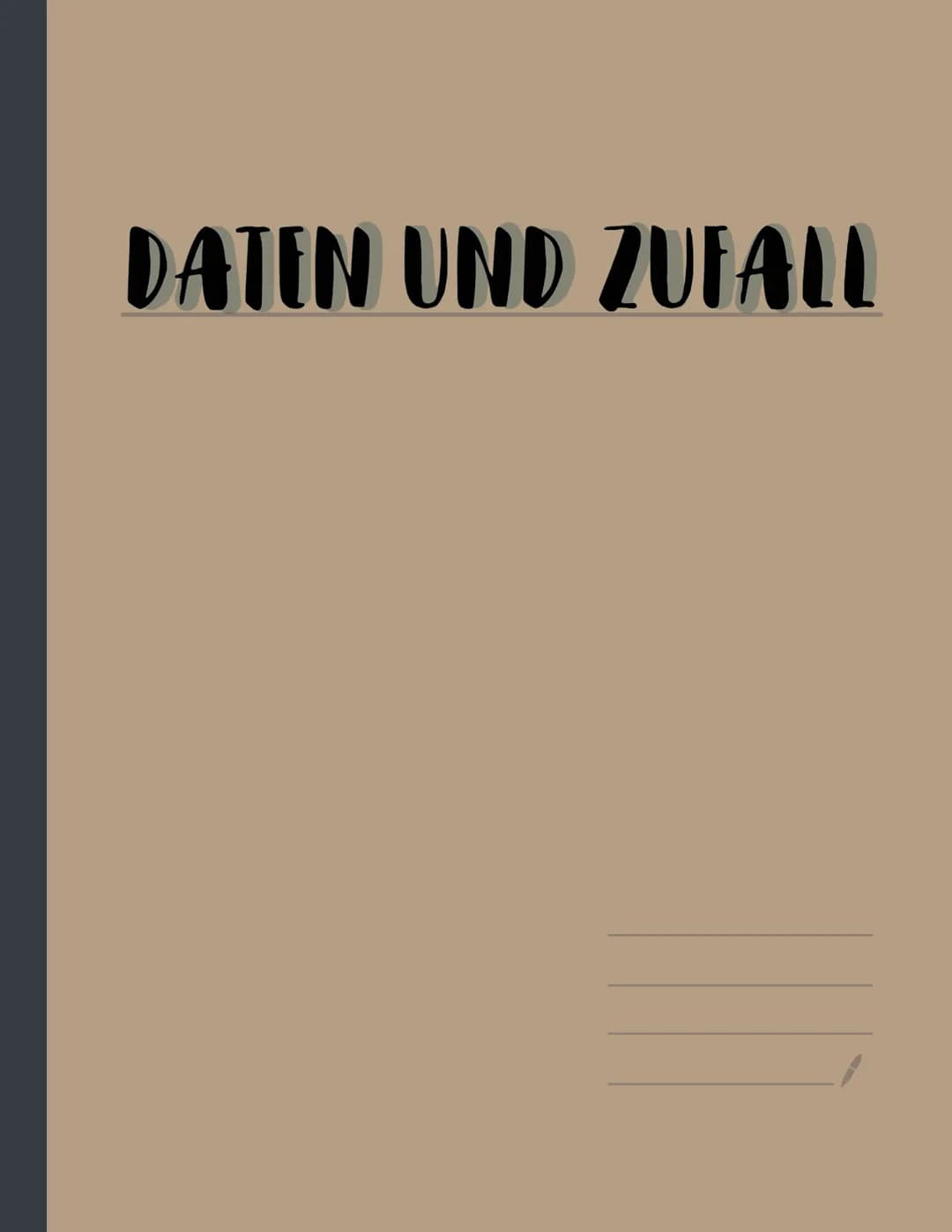 DATEN UND ZUFALL Ereignisse
Die Menge allermöglichen Ereignisse eines
Zufallsexperiments nennt man
Ergebnisraum Ω.
[- lies: Omega]
Ergebniss