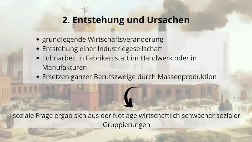 Vortrag Geschichte
Die soziale Frage
y Handout- Die soziale Frage
Entstehung & Ursachen
• grundlegende Veränderung
der Wirtschaft
• Ersetzen