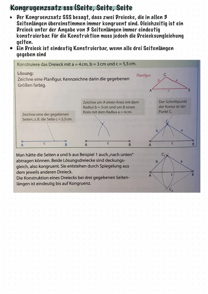KONGRUENTE
S/s = Seite
W/w = Winkel
Geometrische Figuren, die in Form und
Flächeninhalt übereinstimmen, heißen
deckungsgleich oder kongruent
