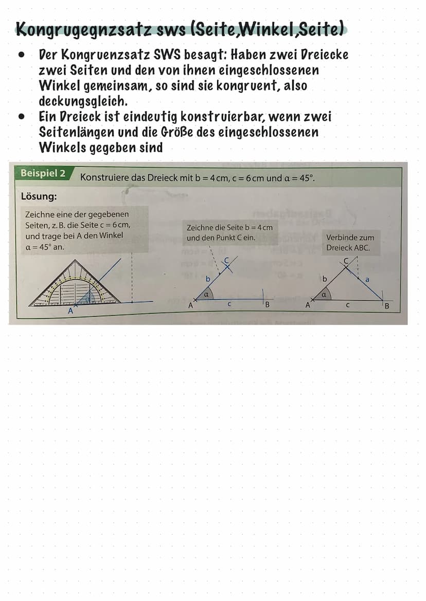 KONGRUENTE
S/s = Seite
W/w = Winkel
Geometrische Figuren, die in Form und
Flächeninhalt übereinstimmen, heißen
deckungsgleich oder kongruent