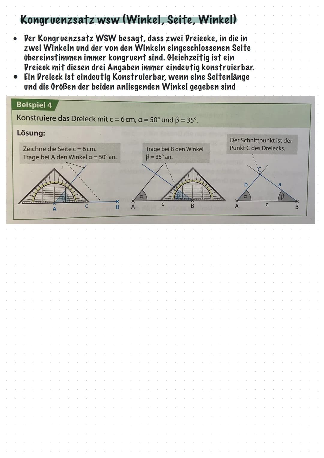 KONGRUENTE
S/s = Seite
W/w = Winkel
Geometrische Figuren, die in Form und
Flächeninhalt übereinstimmen, heißen
deckungsgleich oder kongruent
