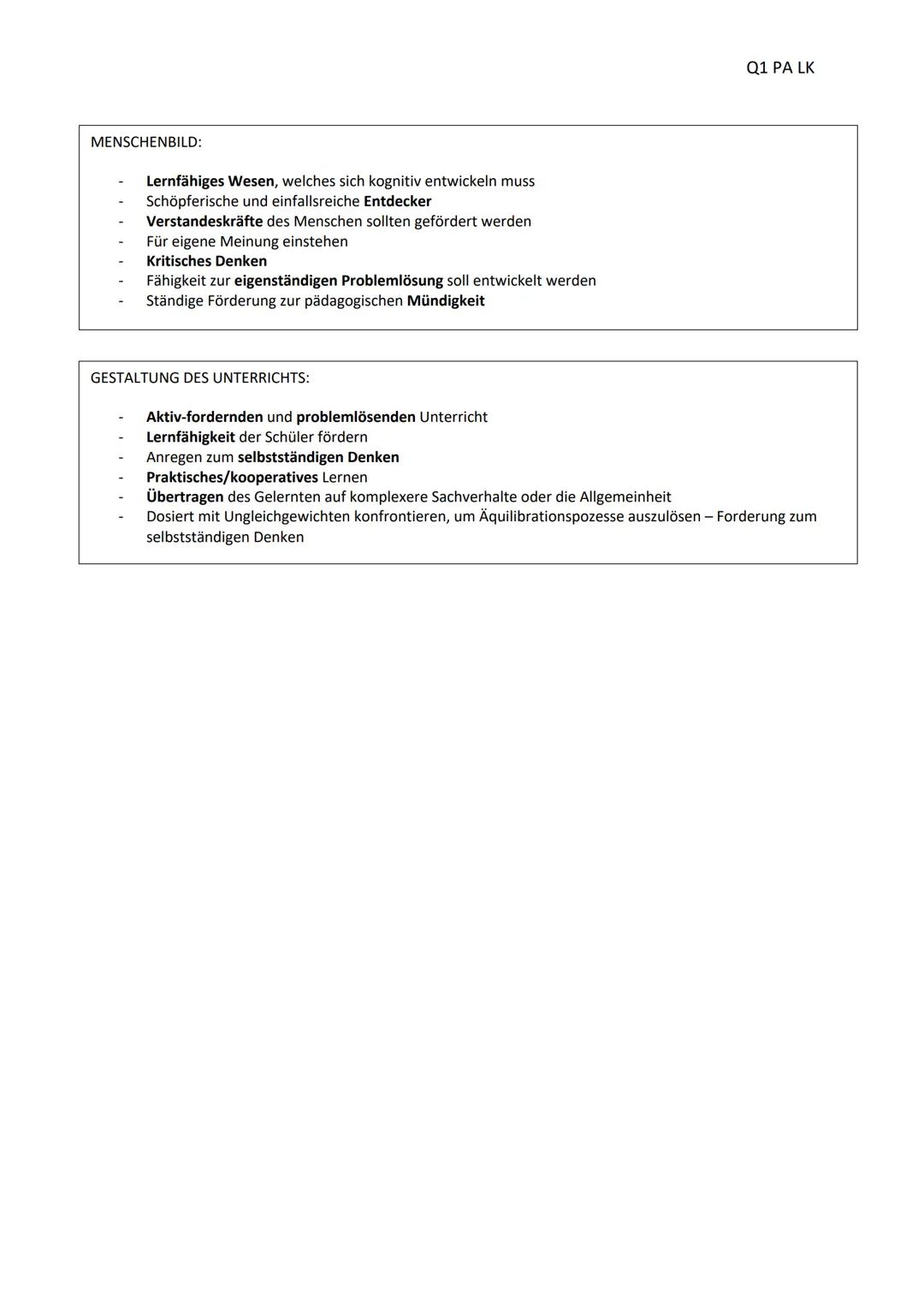 # LERNZETTEL - PIAGET

Q1 PA LK

LERNTHEORIE:

Hauptgedanke: Ziel ist es die kognitiven Strukturen (Schemata) des Edukanten zu erweitern und