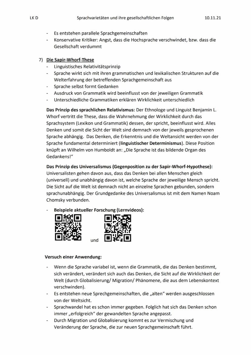 LK D
Sprachvarietäten und ihre gesellschaftlichen Folgen
Handout bzw. Zusammenfassung
1) Materialgestütztes Schreiben (Aufgabentyp IV)
2) Sp