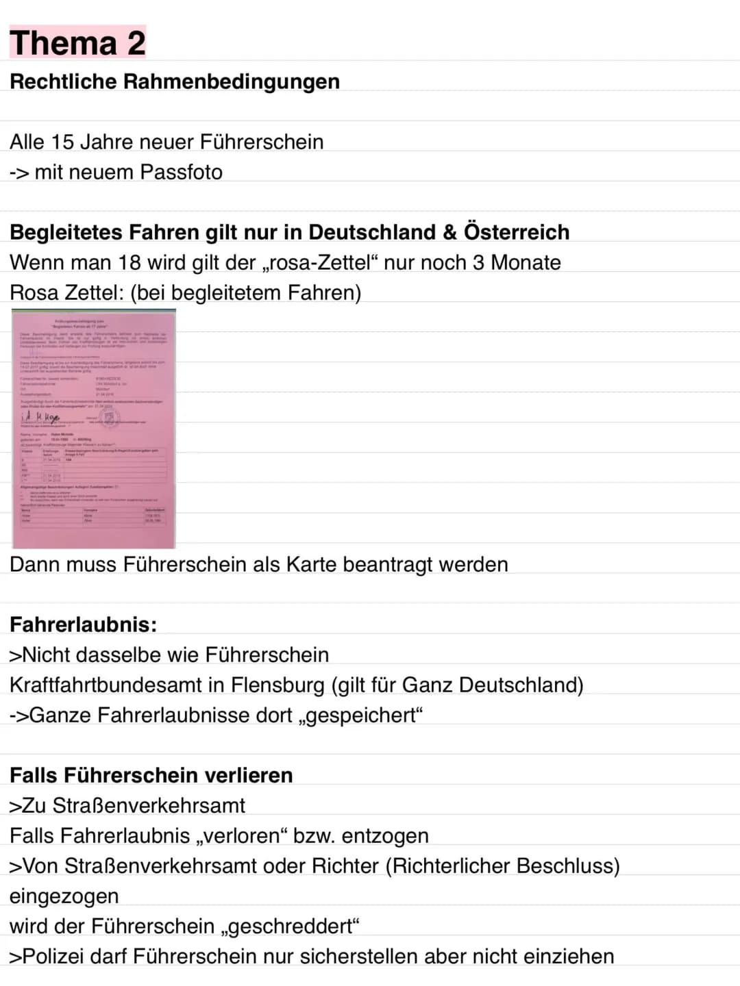 Fahrschule Thema 2