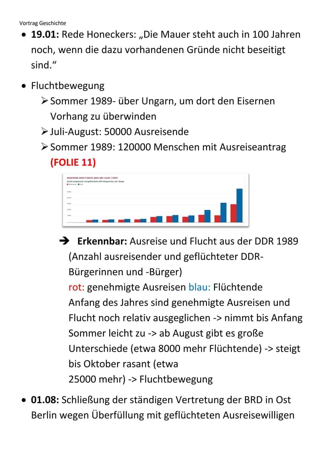 Vortrag Geschichte
- Die friedliche Revolution 1989 -
LEITFRAGE:
Weg! Raus aus der DDR.
Wie wurde der Wille zur Wirklichkeit?
ALLGEMEIN:
• F