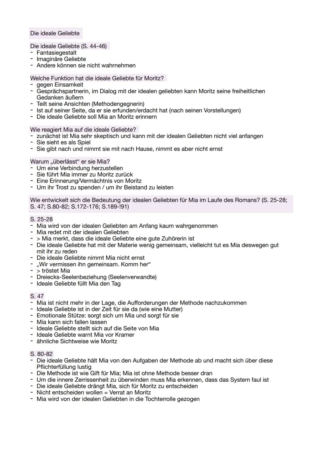 Die ideale Geliebte
Die ideale Geliebte (S. 44-46)
Fantasiegestalt
Imaginäre Geliebte
Andere können sie nicht wahrnehmen
Welche Funktion hat