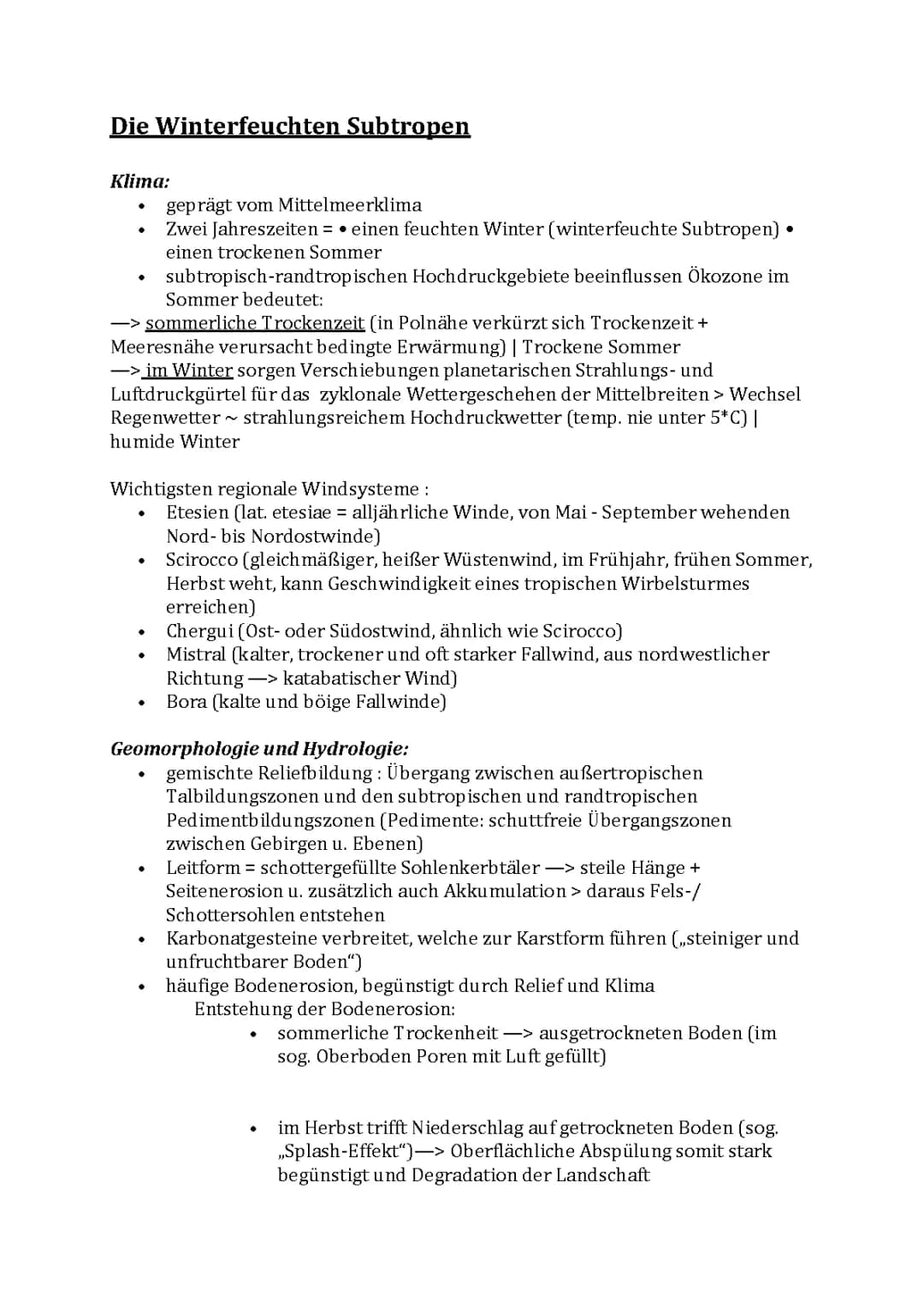 Winterfeuchte Subtropen - Vortrag 