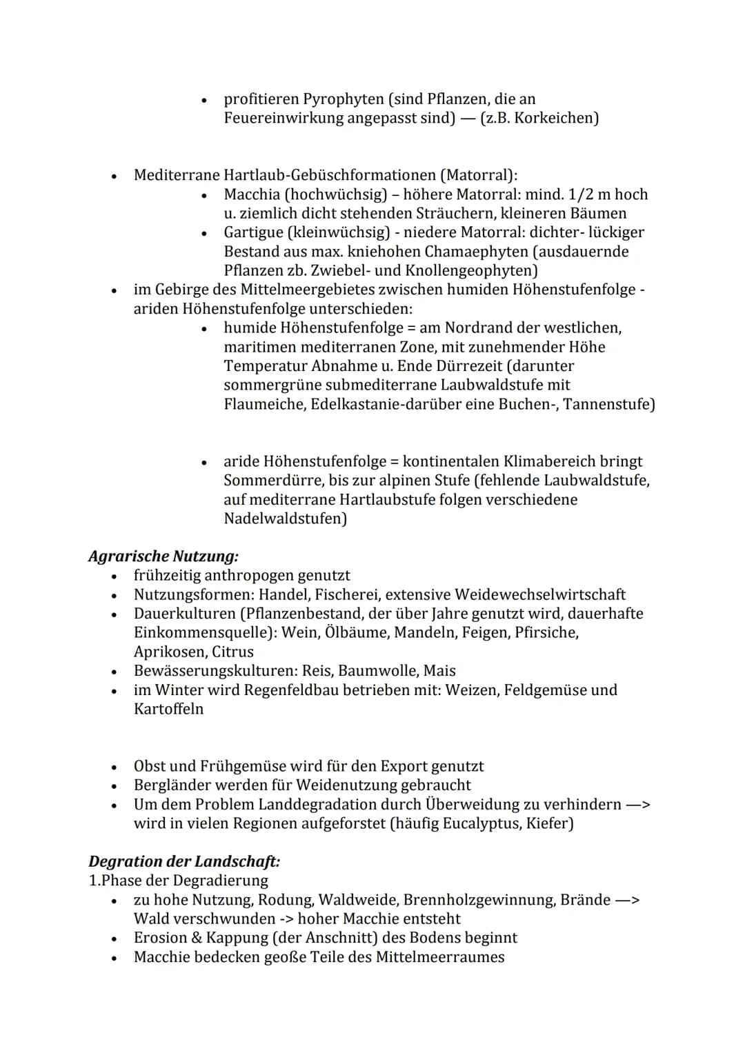 Die Winterfeuchten Subtropen
Klima:
●
●
subtropisch-randtropischen Hochdruckgebiete beeinflussen Ökozone im
Sommer bedeutet:
-> sommerliche 