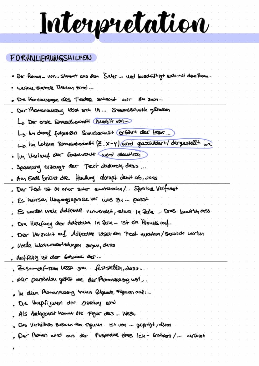 Interpretation
SCHRITTE
1. Lesen / Überblick schaffen ( Figuren, Ort, Zeit, Handlung)
2. Abschnitte unterteilen
3. Handlungszusammenhang sic