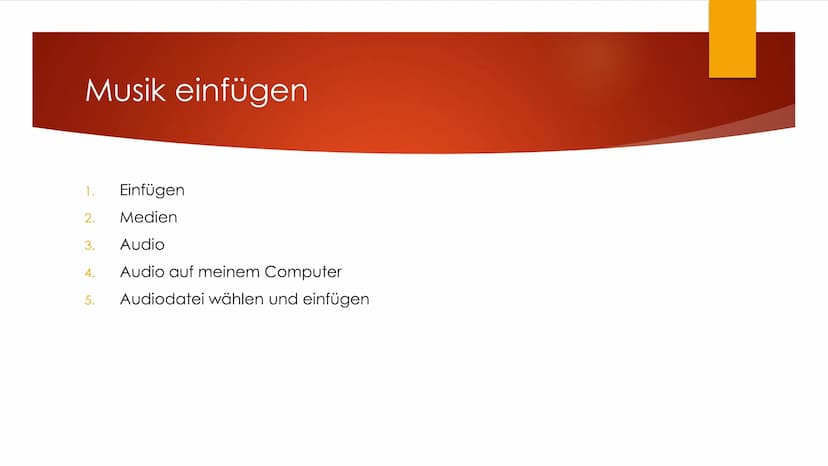 Power Point
FÜR FORTGESCHRITTENE Onlinevideos einfügen
Voraussetzung: Internetverbindung während Präsentation
1. Registerkarte Einfügen
2. V