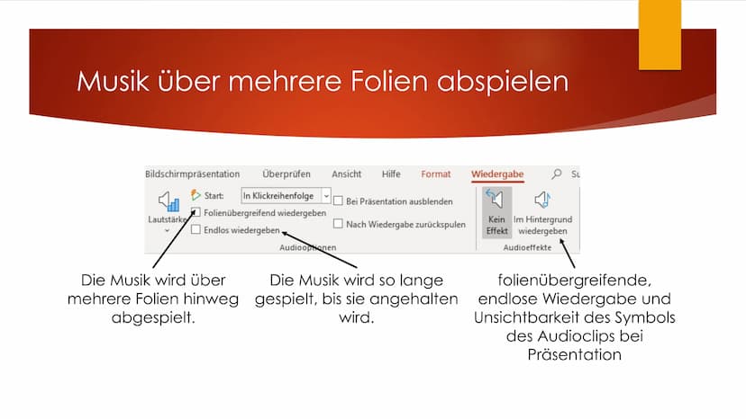 Power Point
FÜR FORTGESCHRITTENE Onlinevideos einfügen
Voraussetzung: Internetverbindung während Präsentation
1. Registerkarte Einfügen
2. V