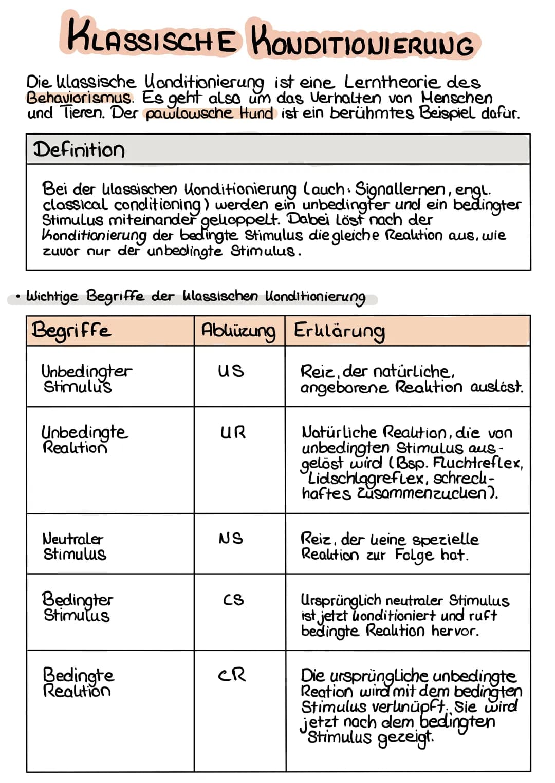 KLASSISCHE KONDITIONIERUNG
Drei Phasen der klassischen Konditionierung
Die klassische Konditionierung Läuft in drei Phase ab:
->>
• Phase vo