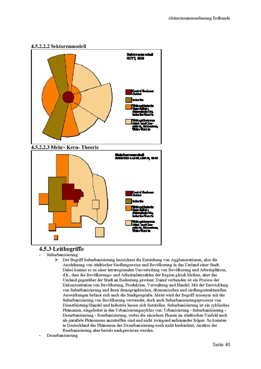 Sektorenmodell und Suburbanisierung: Beispiele und Folgen