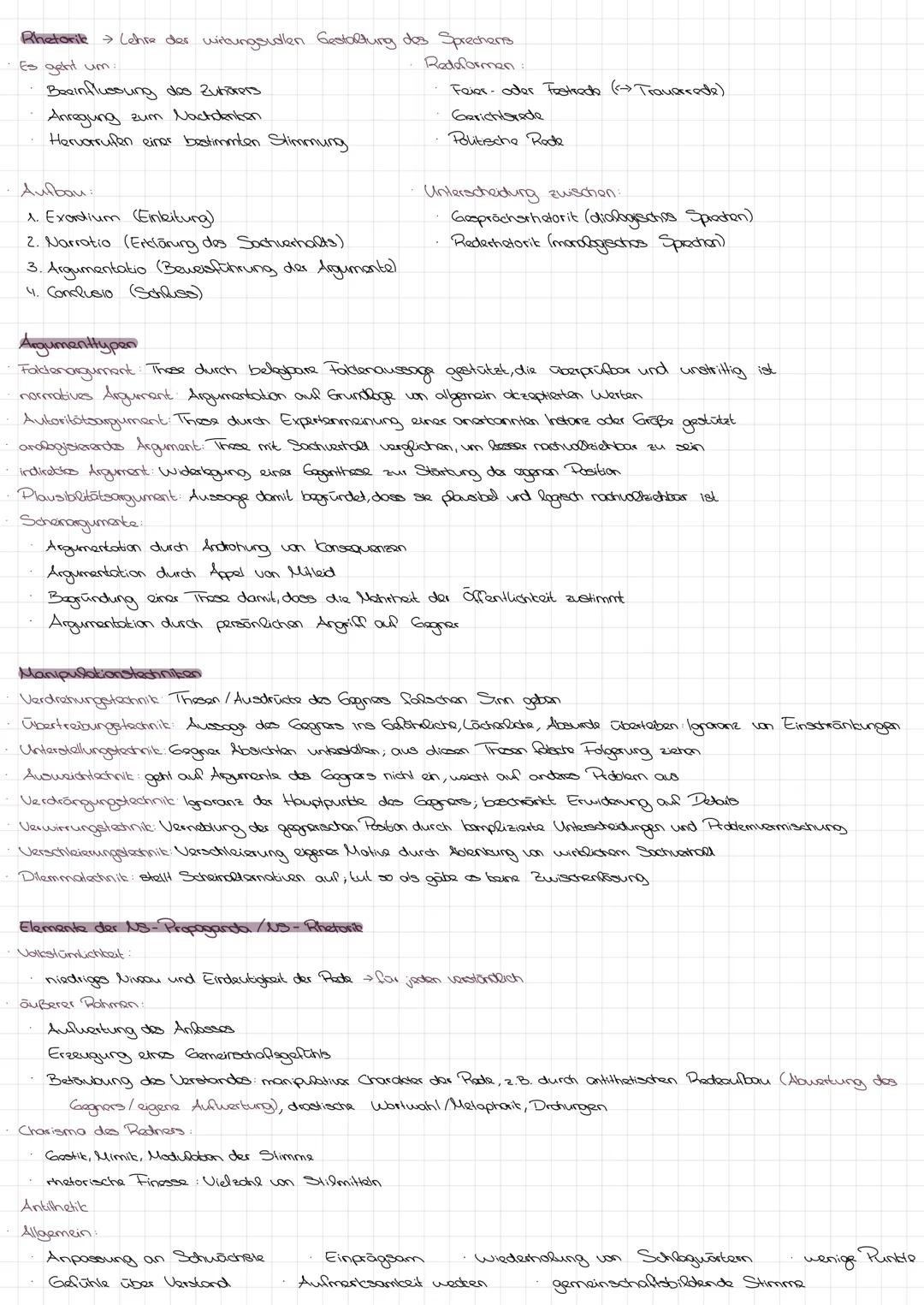 Rhetorike → Lehre der wirkungsvollen Gestaltung des Sprechens.
Redeformen:
Feier- oder Festrede (<-> Trauerrede).
Es geht um:
Beeinflussung 
