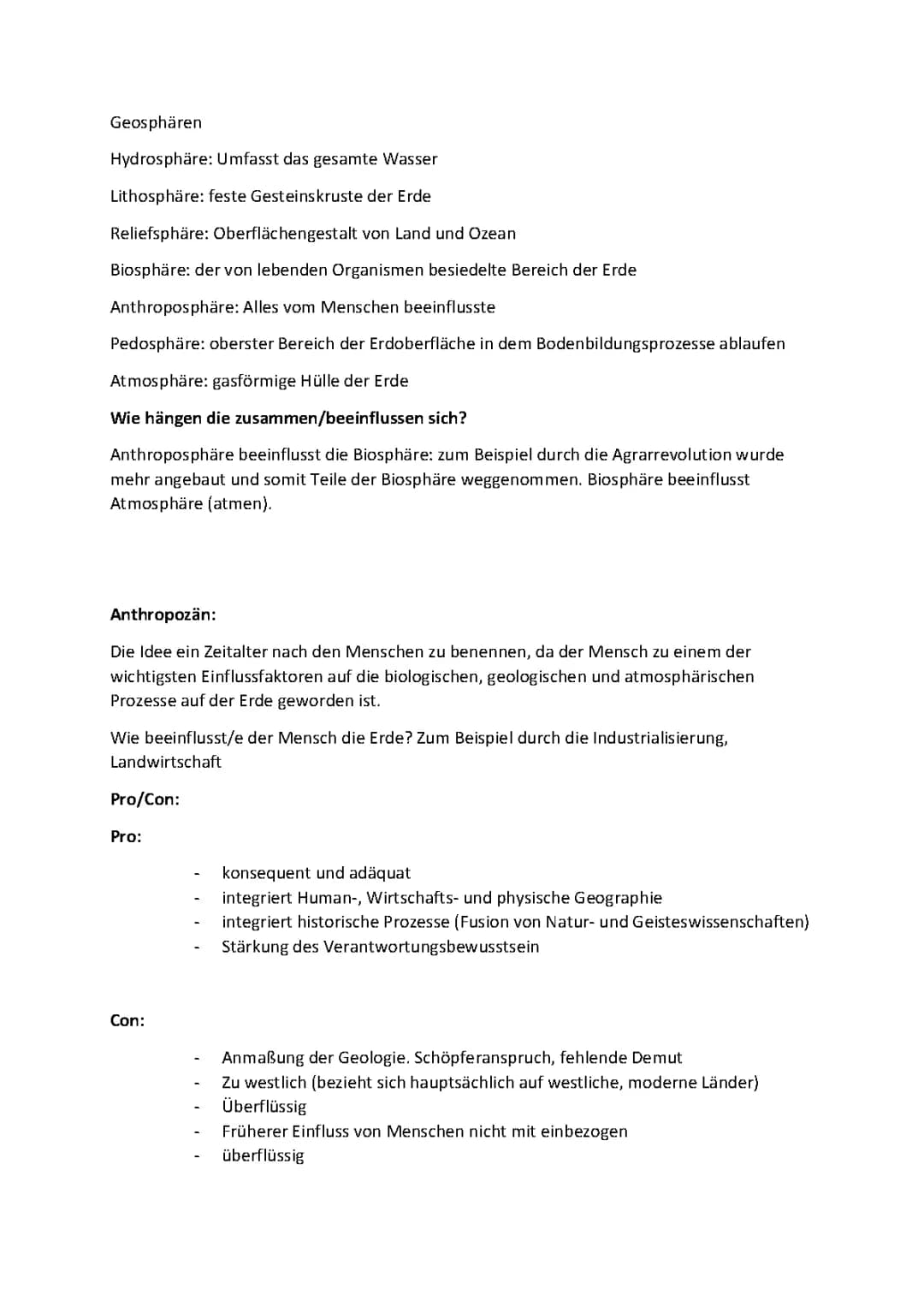 System Erde und Nachhaltige Entwicklung