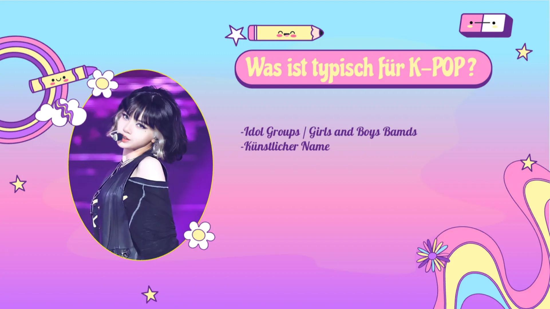 O
O
lo
K-Pop
Koreanische Pop Musik
Von Mariam Al Nasser 01
02
K-Pop
-K-pop Kultur
Inhaltsverzeichnis ✩
K-Pop fragen
-was ist Typisch für K-p
