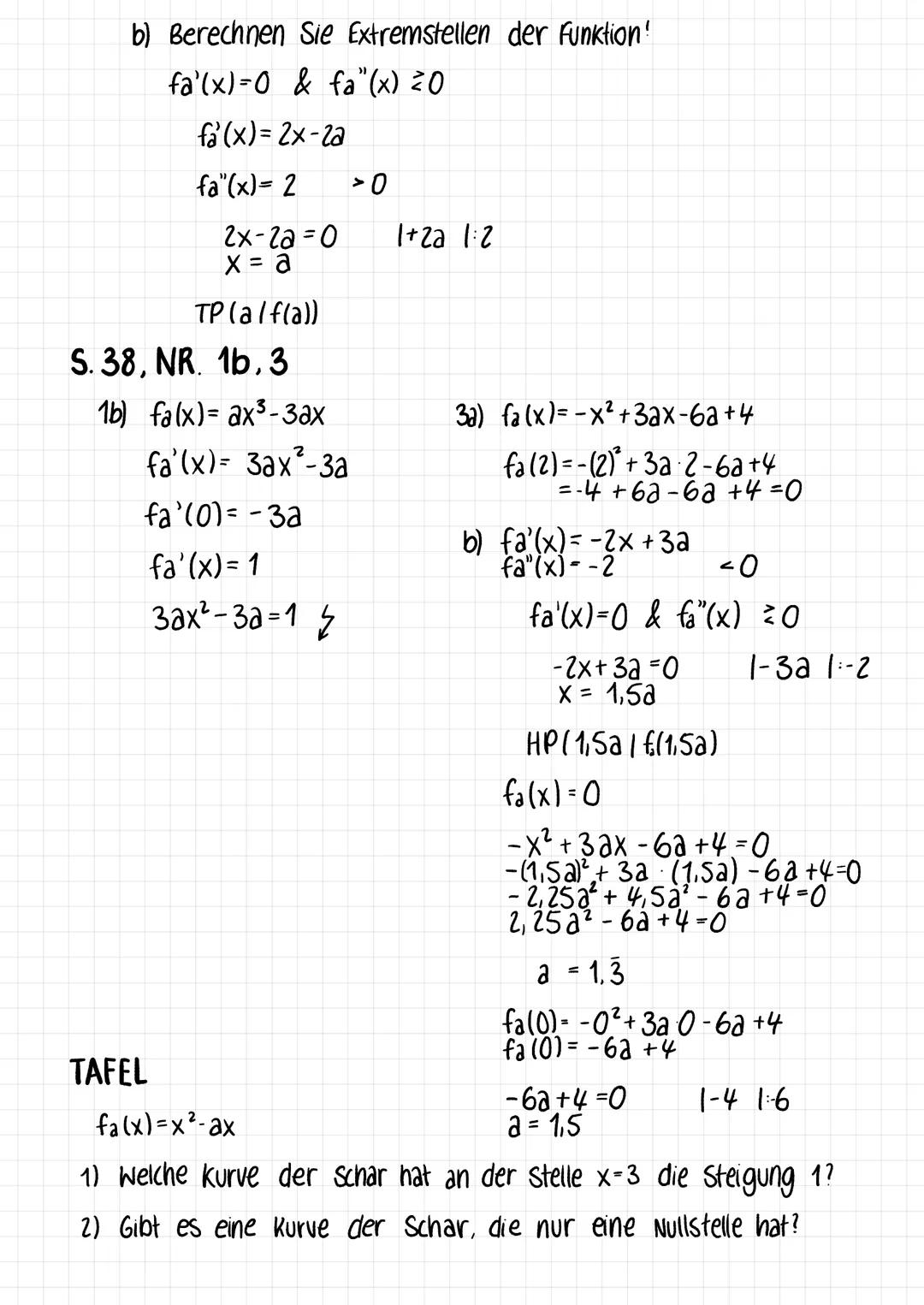 # FUNKTIONENSCHAREN

fa(x)= x² +ax +2

1

Die funktion fa (x) bildet eine
Funktionenschar.

-Variable

Parameter

Einfluss des Parameters:

