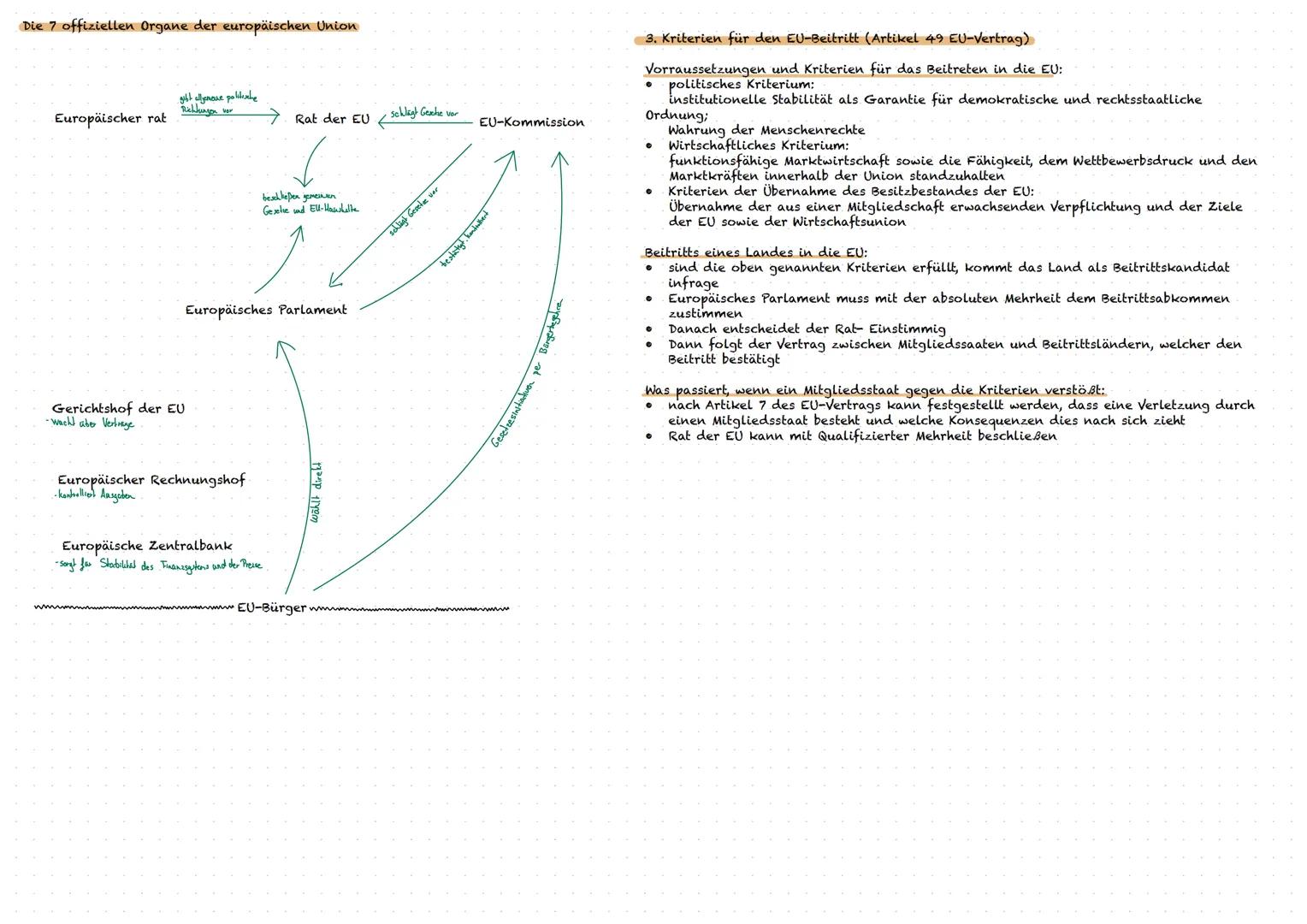 Europa:
1. Entstehung der Europäischen Union
2. Die europäischen Institutionen und deren Aufgabe
3. Kriterien für den EU-Beitritt

1. Entste