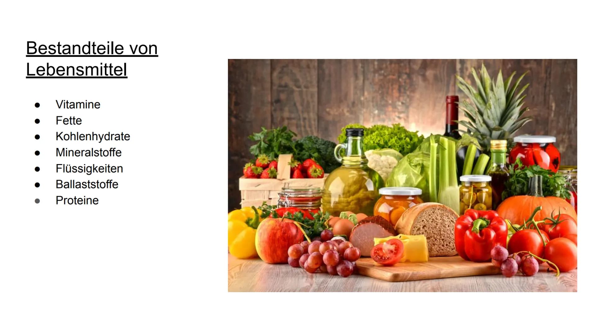 Gesunde Ernährung
↓ Gliederung
1. Ernährungspyramide
2.Bestandteile von Lebensmitteln
3.Allgemeine Ernährungstipps
4.Ernährungsformen
5.Folg
