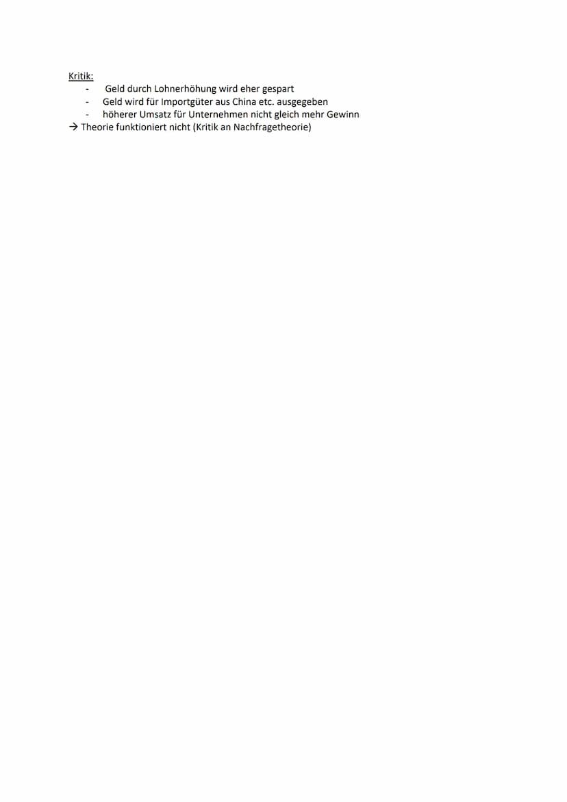 Angebotstheorie Friedman
Marktwirtschaftliches System ist stabil → tendiert zur Vollbeschäftigung
Staat soll aber nicht die Ausgaben erhöhen