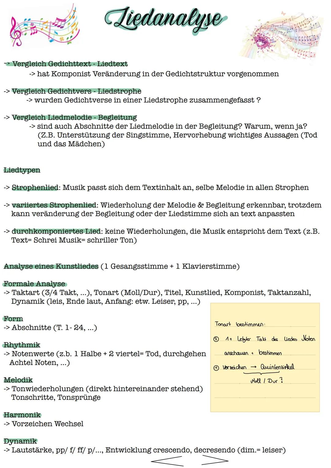 Kunstlied analysieren 
