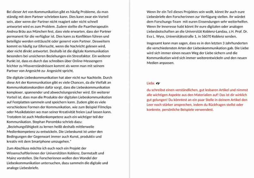 Liebeskommunikation im digitalen Zeitalter
Einleitung den
Wusstet Ihr welche Arten der Liebeskommunikation es in den letzten Nenne in der
dr