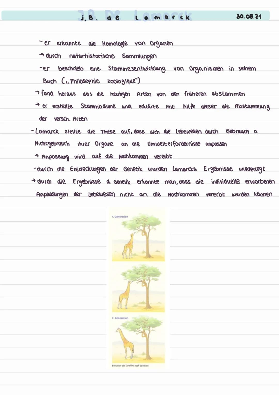 Evolutionstheorie-Jean-Baptiste de Lamarck