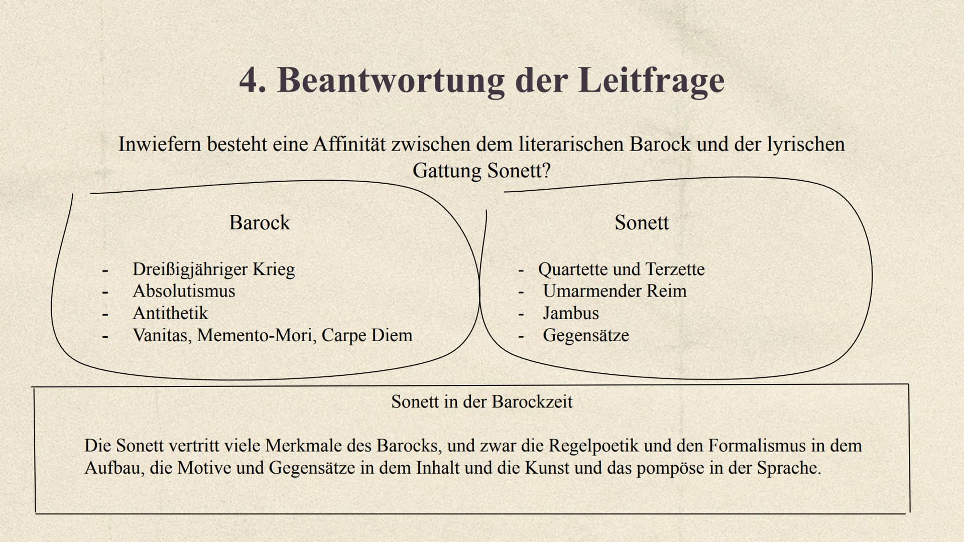 spellin
Barock und Sonett
hoone Inwiefern besteht eine Affinität zwischen dem
literarischen Barock und der lyrischen Gattung
Sonett? 1.
Baro