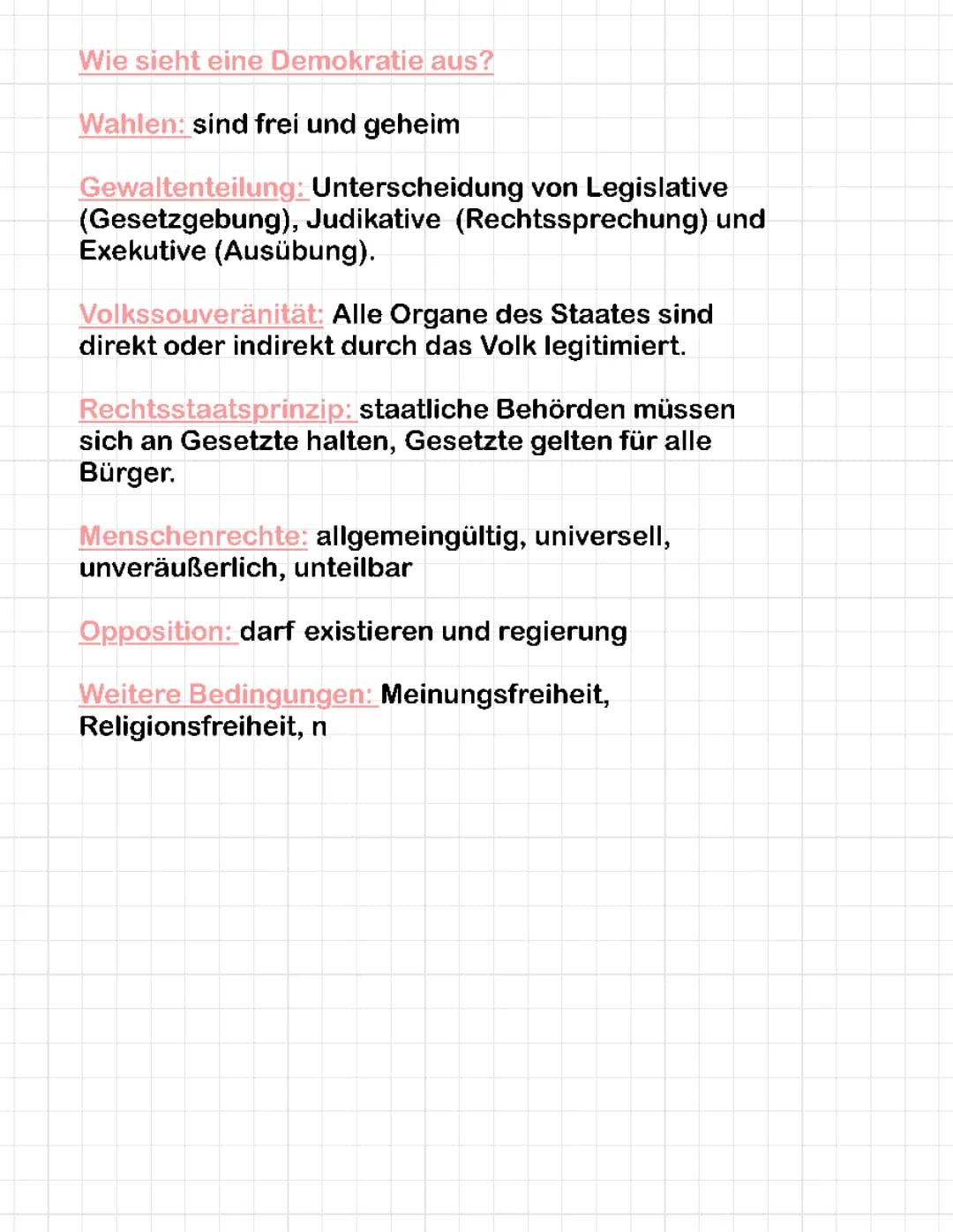 Merkmale einer Demokratie 