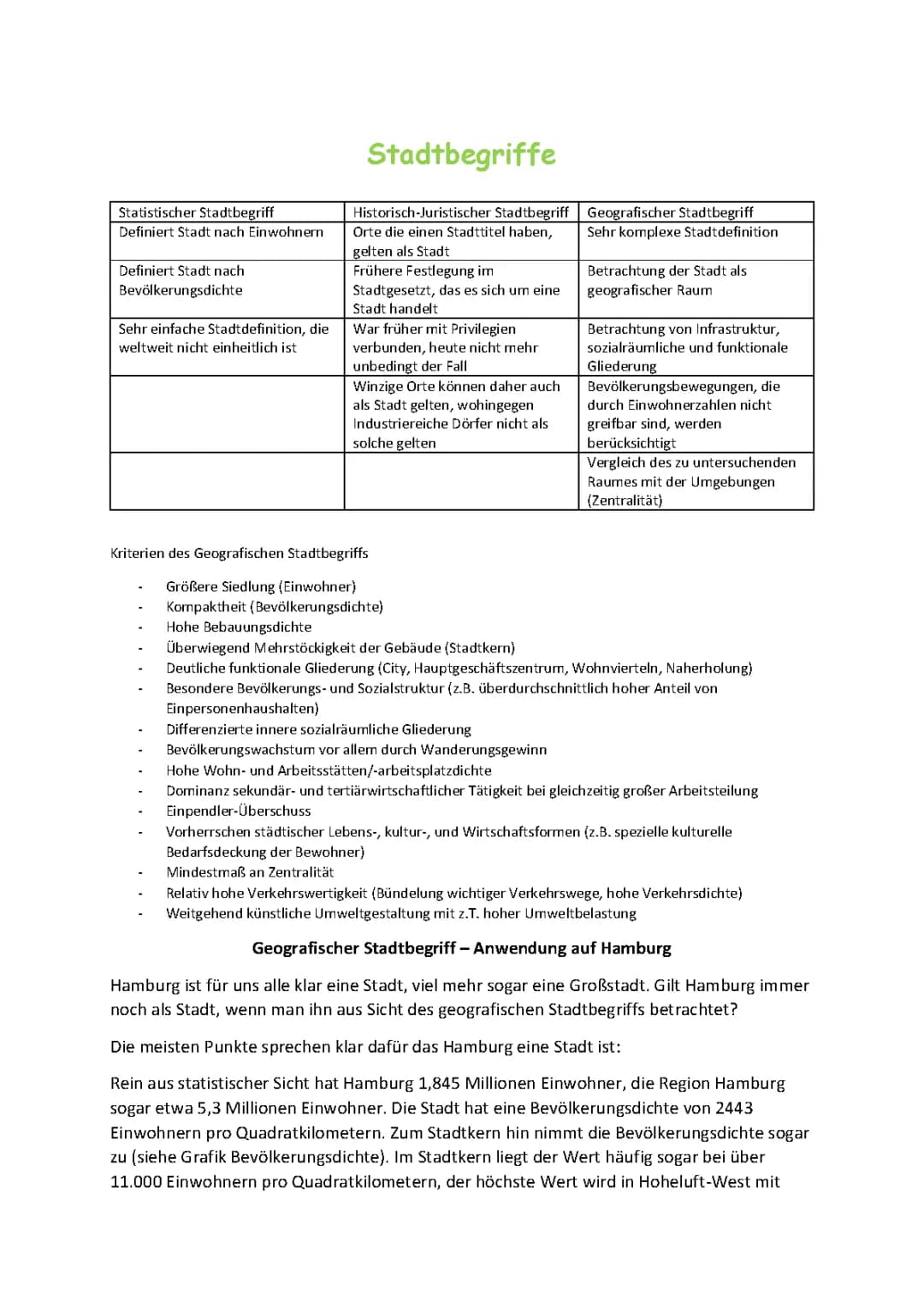 Stadtbegriffe - Stadtgeografie