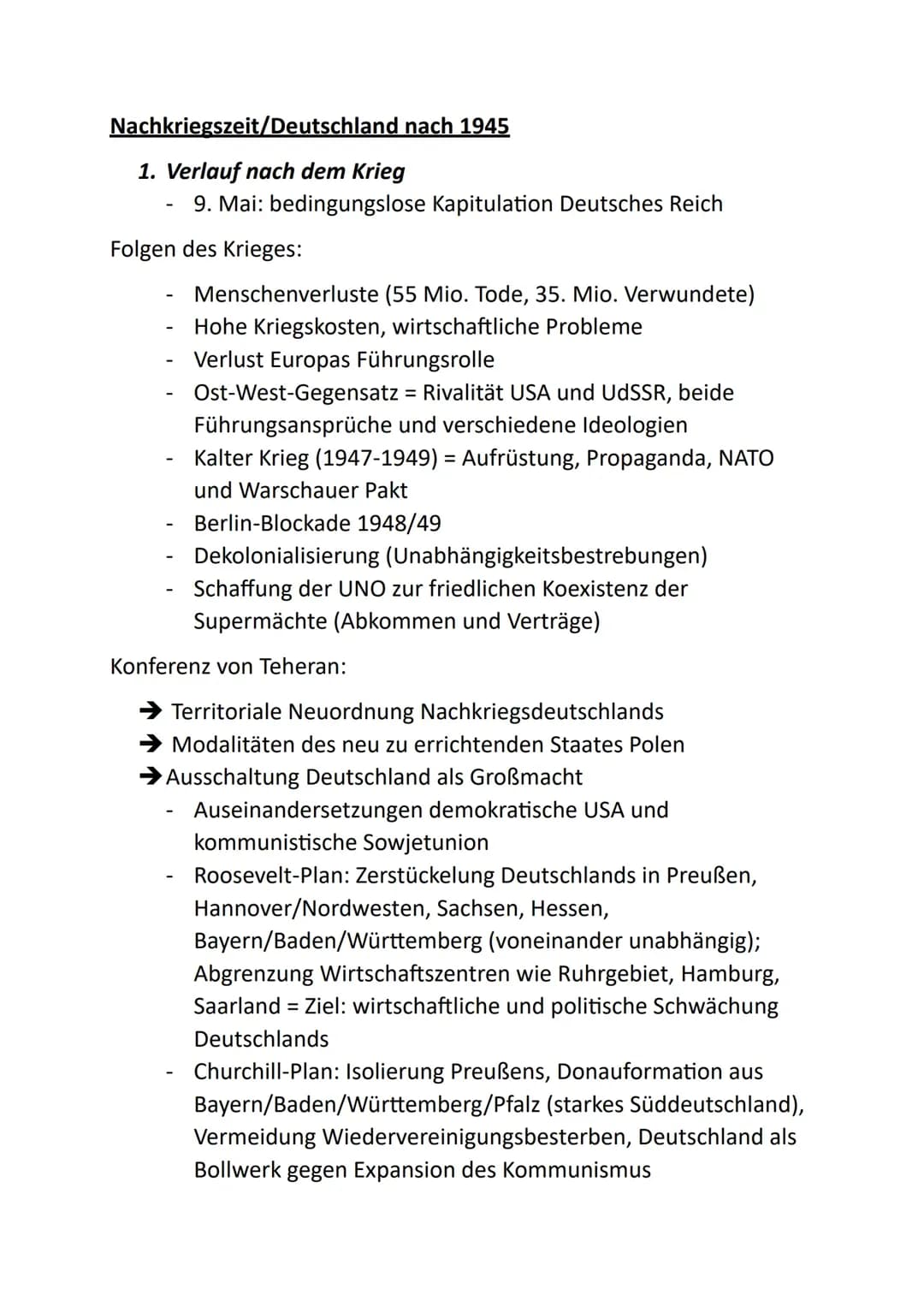 Zusammenfassung Nachkriegszeit 