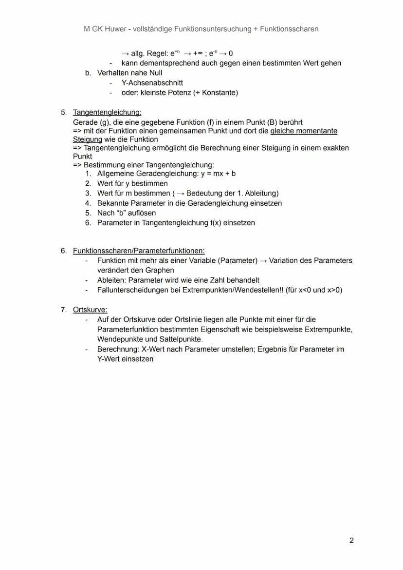 M GK Huwer - vollständige Funktionsuntersuchung + Funktionsscharen
Handout: vollständige Funktionsuntersuchung + Funktionsscharen
1.
Monoton