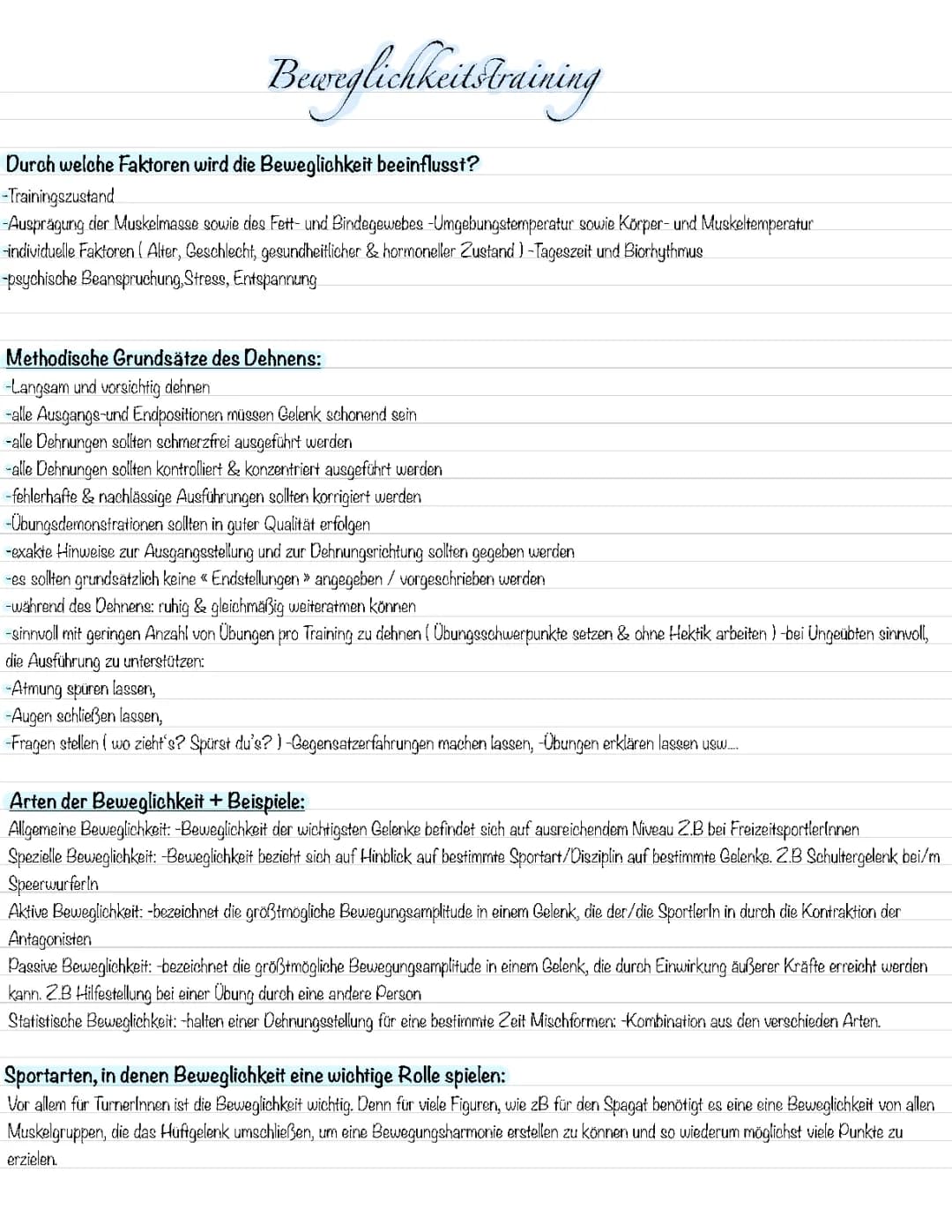 Beweglichkeitstraining 