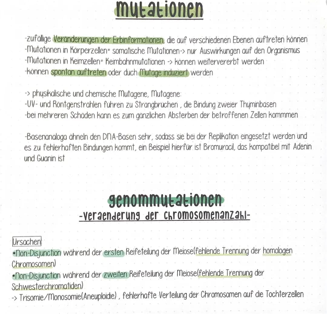 Mutationen und Genommutationen