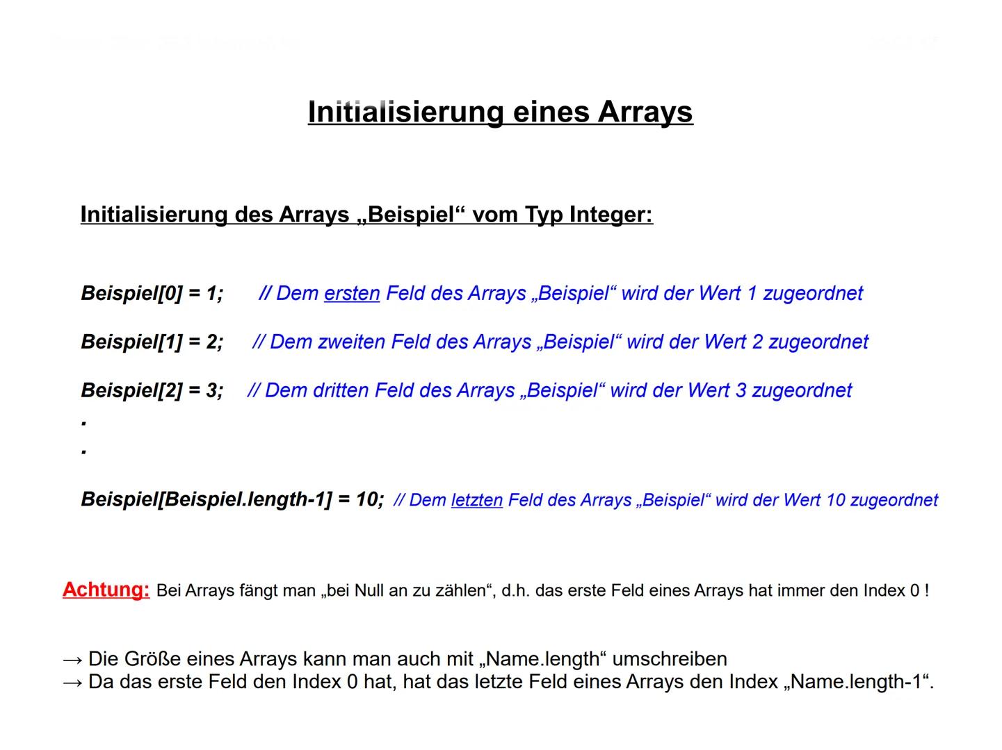 Arrays ●
Was ist ein Array?
• Deklaration und Initialisierung von Arrays
Aufgaben zu Arrays
• Mehrdimensionale Arrays
●
Gliederung
Quellen C