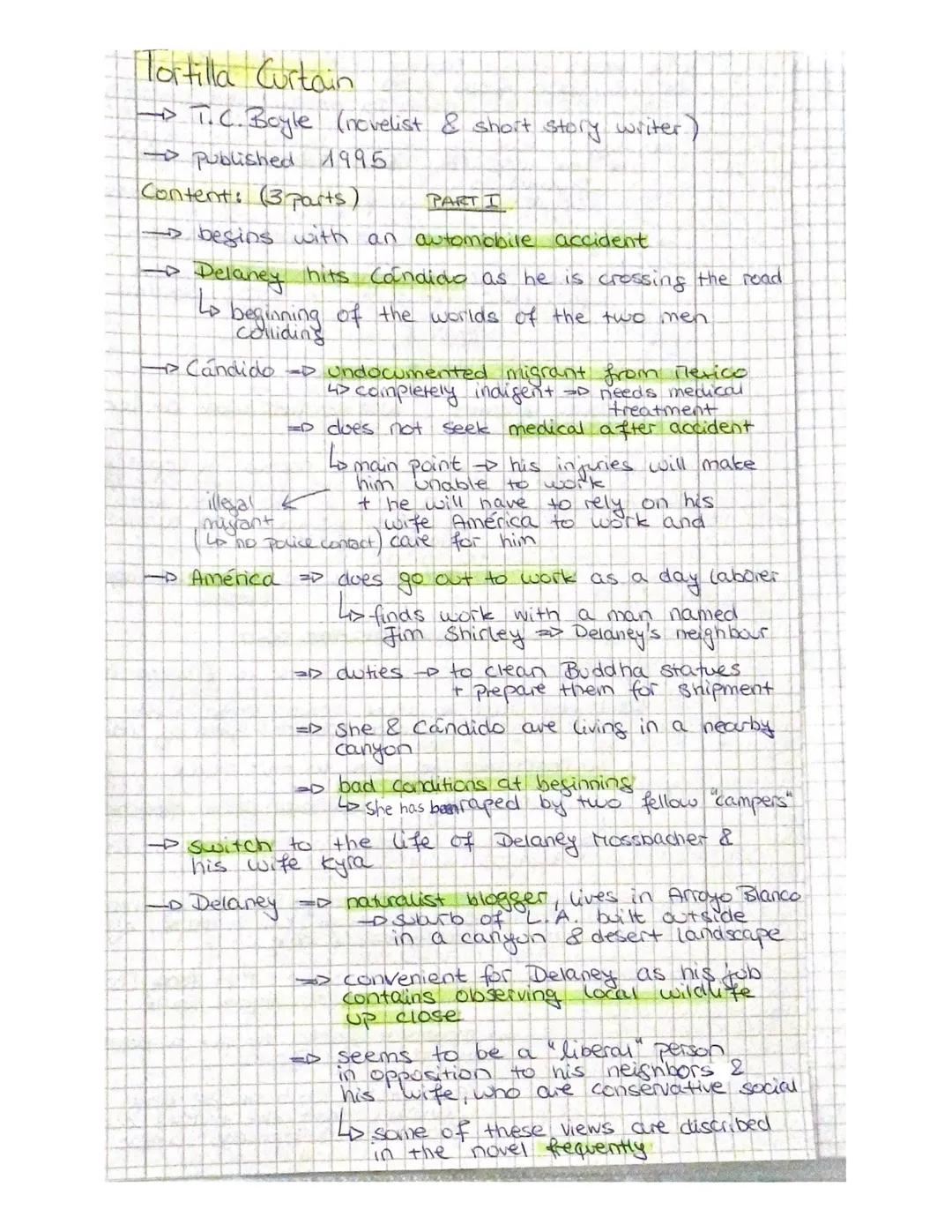 # Tortilla Curtain

→T.C. Boyle (novelist & short story writer)

→ published 1995

Content: (3 parts)

PART I

→ begins with an automobile a