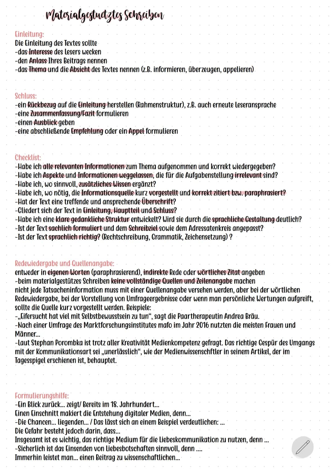 Materialgestuctztes Schreiben
Einleitung:
Die Einleitung des Textes sollte
-das Interesse des Lesers wecken
-den Anlass Ihres Beitrags nenne