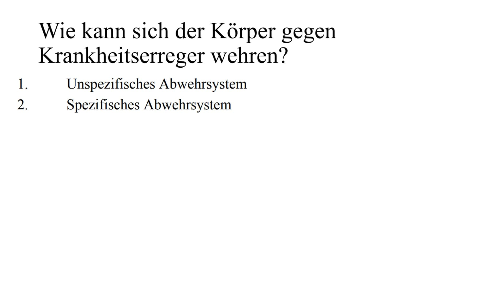 Das Immunsystem Das
Immunsystem
ist das körpereigene, individuelle Abwehrsystem gegen schädlichen
Krankheitserreger
Der Begriff des 'Immunsy
