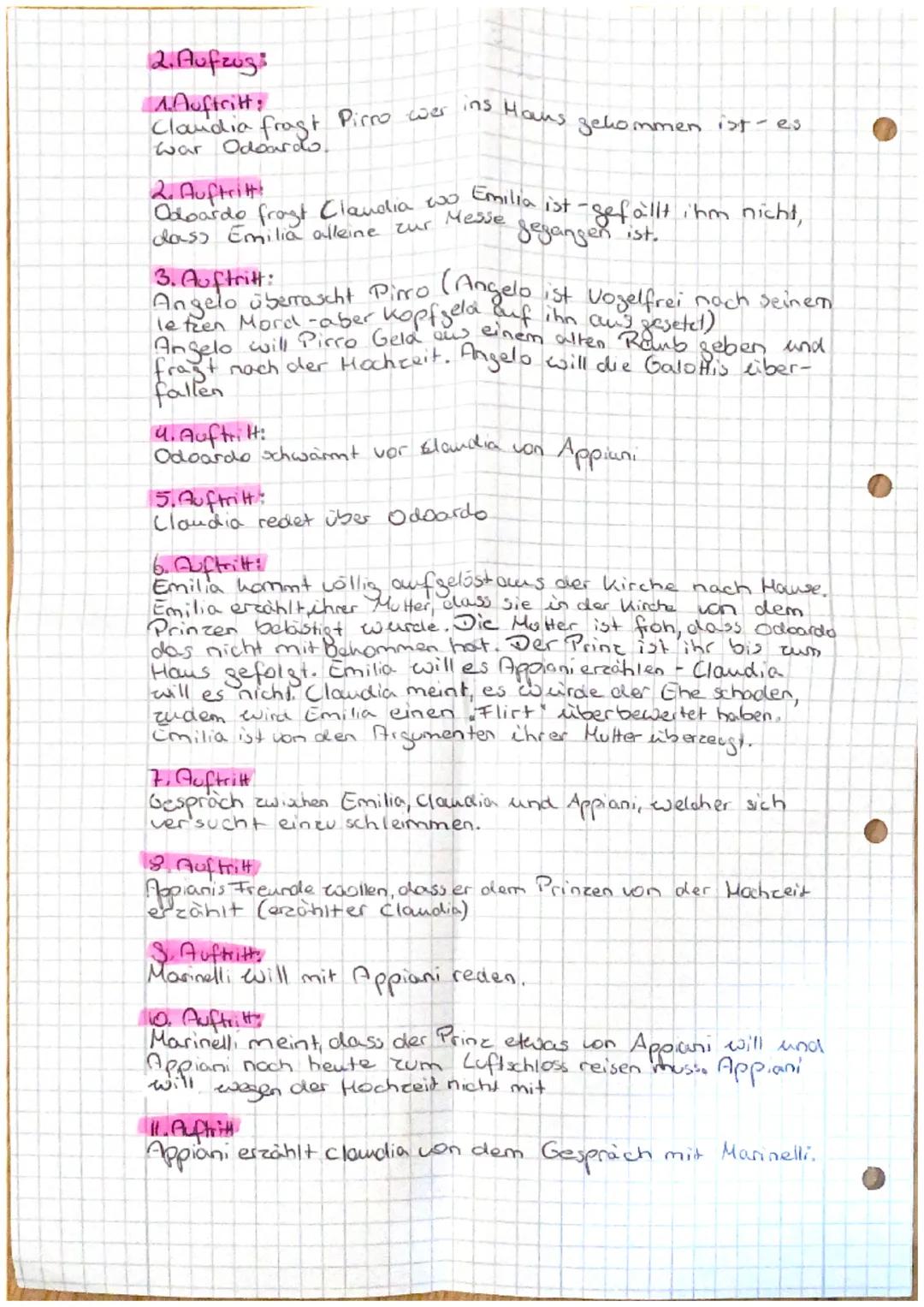 # Emilia Galotti

1. Aufzug

1. Auftritt:
Der Prinz hat in seinen Briefschaften einen Adfers van Emilia
Bruneschi-gewahrt ihn, weil sie Emil