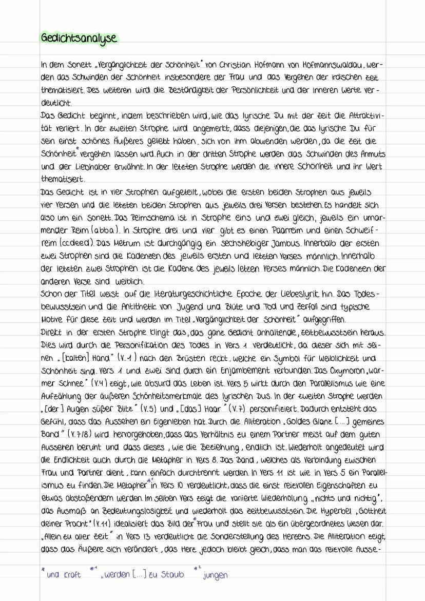 JG:10
Christian Hofmann von Hofmannswaldau (1616-1679)
Vergänglichkeit der Schönheit
x
X.
x
x
a Es wird der bleiche Tod mit seiner kalten Ha