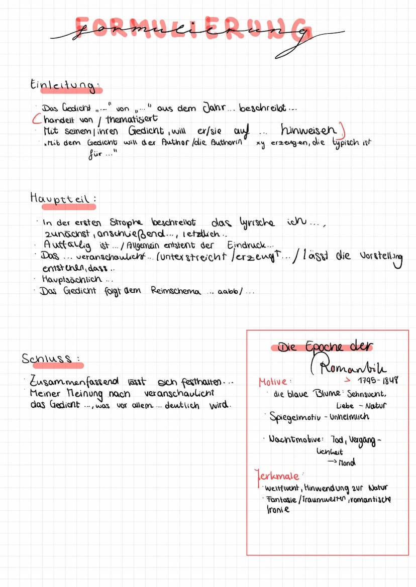 Metrum Jambus: xx
Trochäus: xx
.
Gedichts analysen
Aufbau und Formulierungshilfen
Reimschema:
Daktylus: xxx
Anapäst: xxx
Paarreim: aa 68
Kre