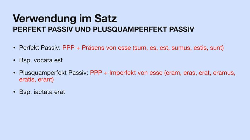 Das PPP
Das Partizip Perfekt Passiv Gliederung
• Das Partizip Perfekt Passiv
Regeln + Erkennungsmerkmal + Besonderheit
Bildung
Verwendung im