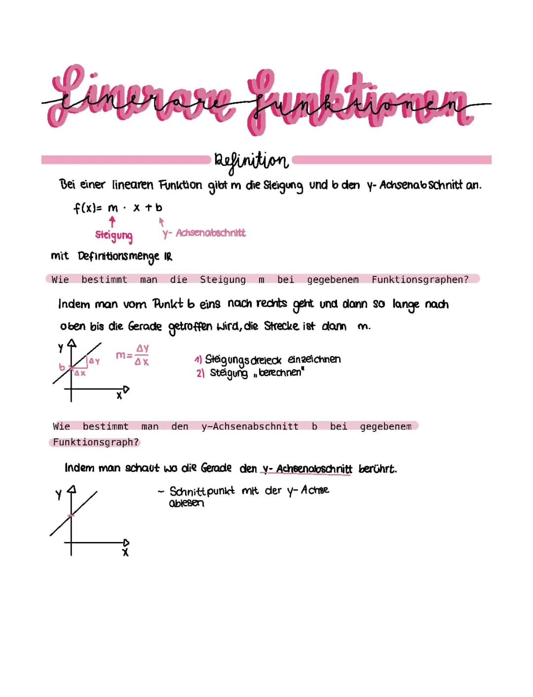 Lineare Funktionen 