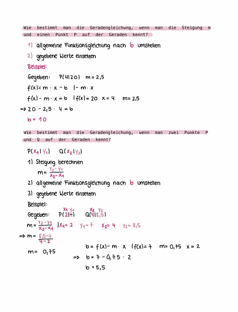 Linerare funktionen
•Refinition
Bei einer linearen Funktion gibt m die Steigung und b den y-Achsenabschnitt an.
f(x)= mx +b
↑
↑
Steigung
mit
