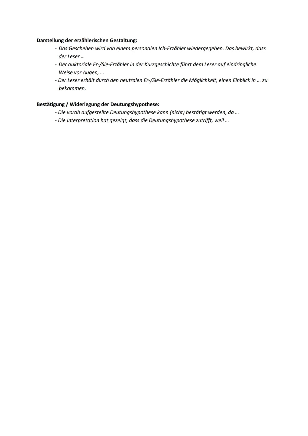 Formulierungshilfen für die Interpretation
Einleitung:
Nennung des Themas:
- Das Drama/der Roman beschreibt/thematisiert/stellt... dar
-Im M