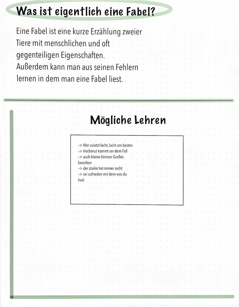 CHECKLISTE
• Weißt das Tierpaar unterschiedliche Eigenschaften auf?
Hat eure Fabel einen klaren Aufbau: Ausgangssituation -
Lösung/Überrasch