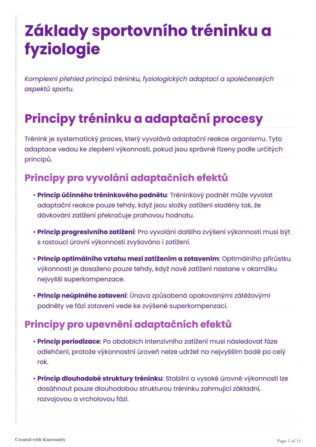 Základy sportovního tréninku a
fyziologie
Komplexní přehled principů tréninku, fyziologických adaptací a společenských
aspektů sportu.
Princ