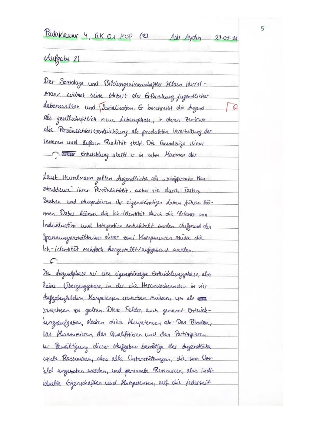 ))
Klausur Nr.4
Jahrgangsstufe Q1.2
Name: ASLI
Teilleistungen - Kriterien
a) Inhaltliche Leistung
Auf. 1
Auf. 2
ANFORDERUNGEN
Der Prüfling
2
