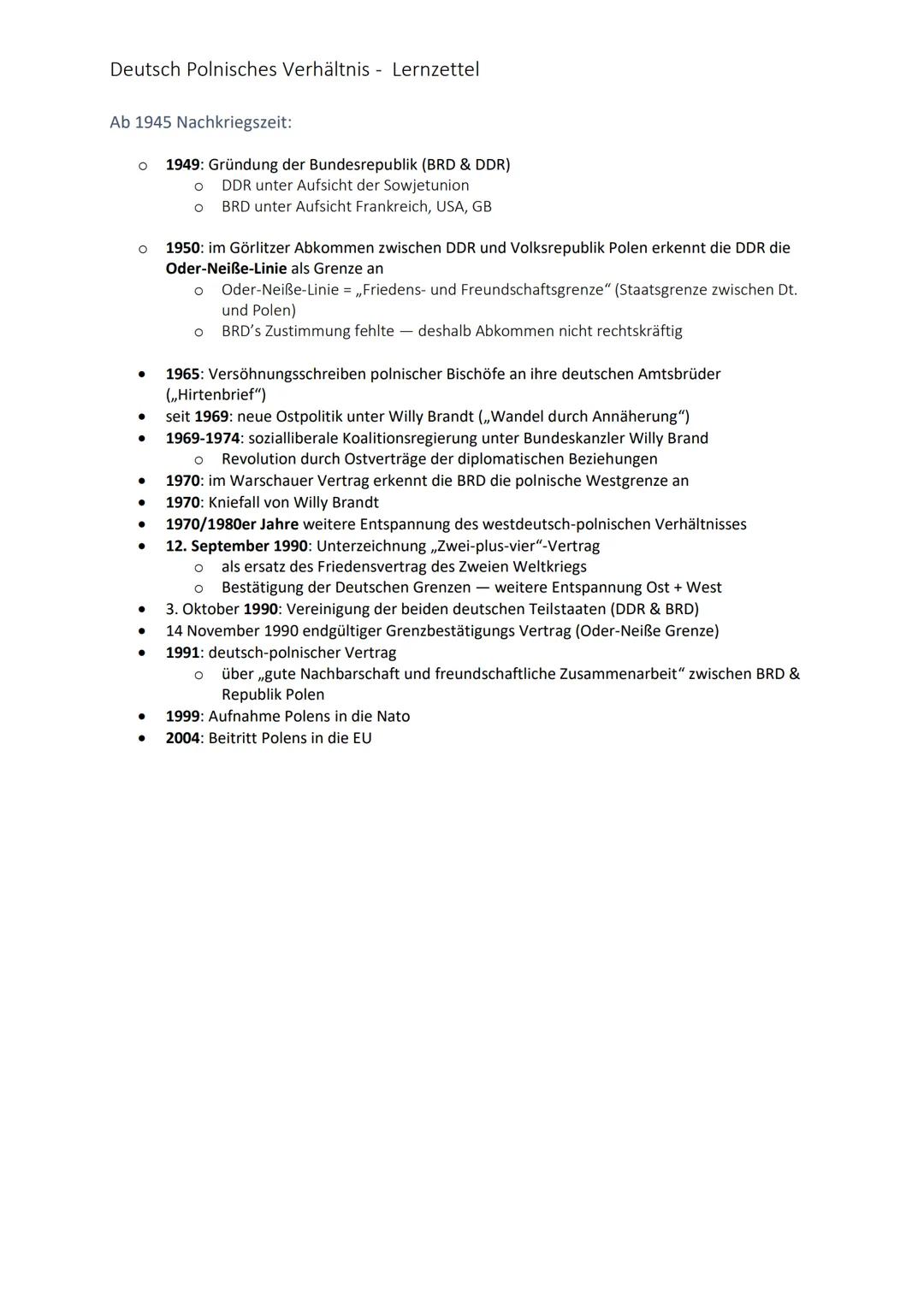 # Deutsch Polnisches Verhältnis Lernzettel

Verfassung Polens ende 18. Jahrhundert

*   Polen unabhängig, herrschte Adelsrepublik
*   Liberu