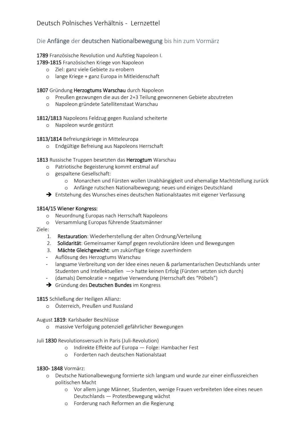 # Deutsch Polnisches Verhältnis Lernzettel

Verfassung Polens ende 18. Jahrhundert

*   Polen unabhängig, herrschte Adelsrepublik
*   Liberu